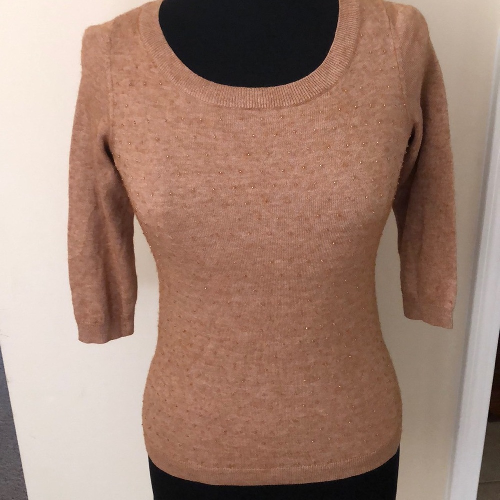 Banana republic sweater 3/4 sleeve gold xs top_3